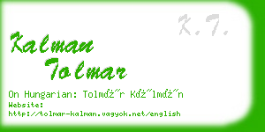 kalman tolmar business card